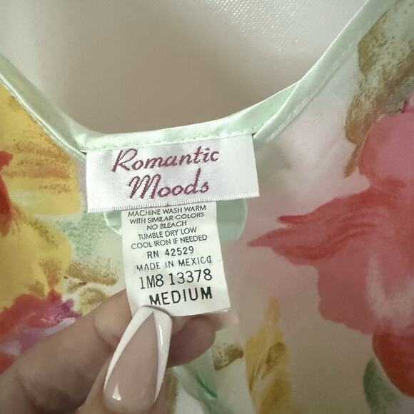 Y2K Camisole Blouse Sheer Floral Romantic Coquette Sexy Babydoll M - Picture 3 of 9